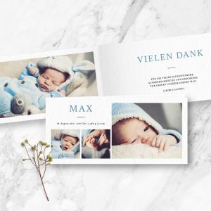 Babyglück Geburtskarte - Klappkarte DIN lang