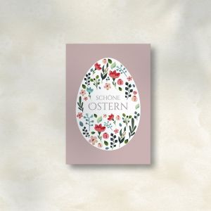 Schöne Ostern Osterkarte A6 Ei mit Blumen