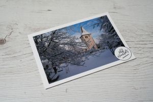 Mein Weinstadt Postkarte Kirche im Schnee